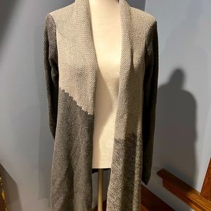 Multi-gray duster long sweater Calvin Klein size small